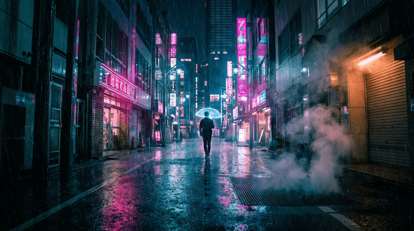 AI generated cyberpunk city scene