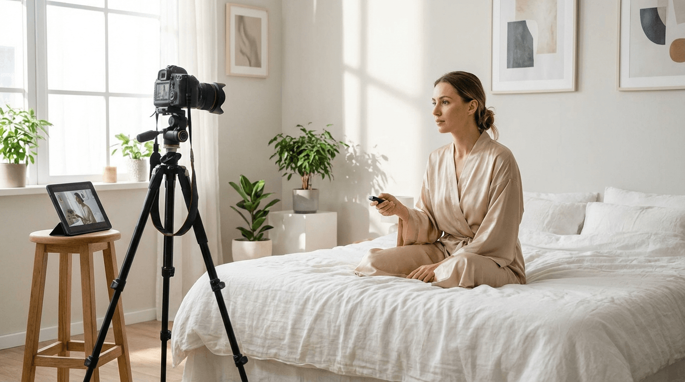 Behind the scenes content creation setup